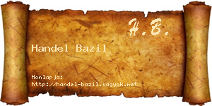 Handel Bazil névjegykártya
